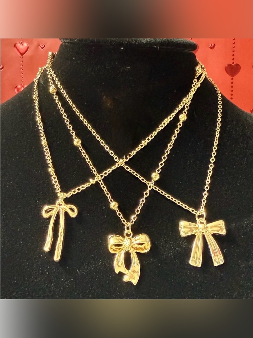 Gold Bow Necklaces  - Fashion Jewelry Choice of 1